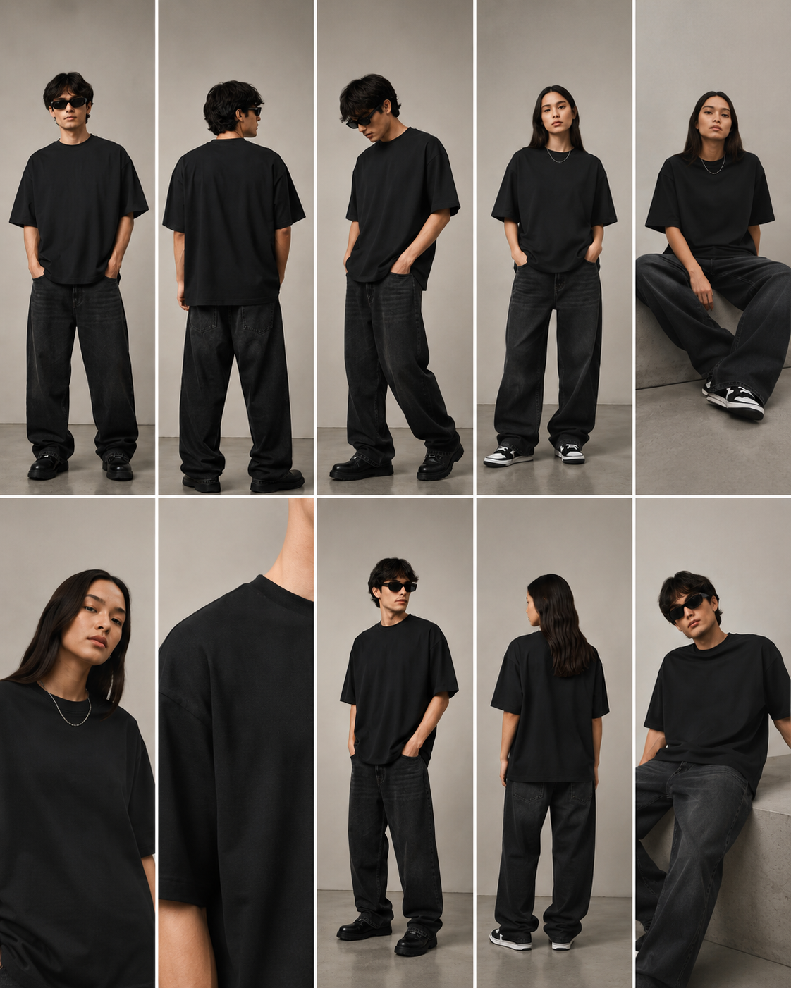 FOUNDATION Oversized Tee (Black - Unisex)