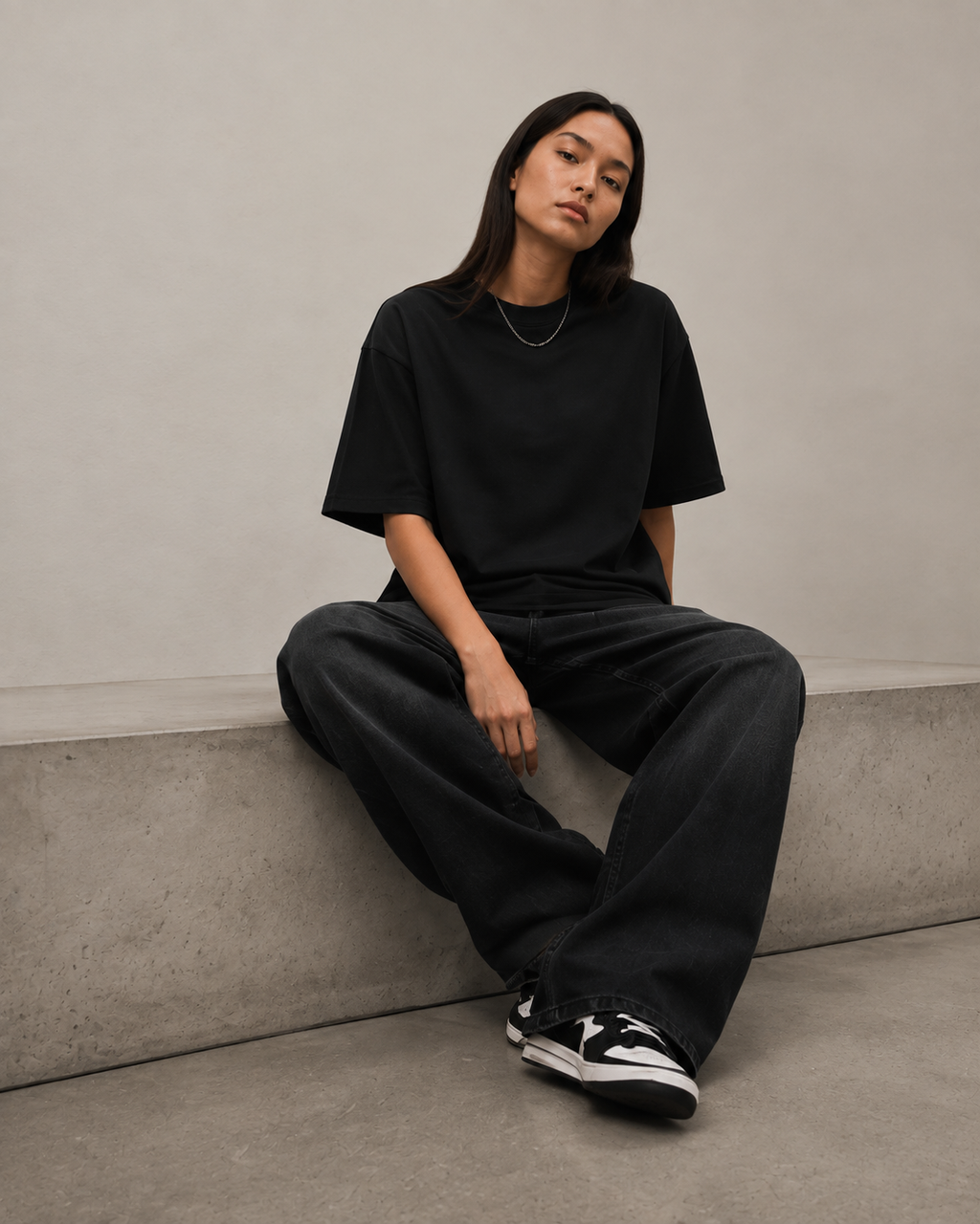 FOUNDATION Oversized Tee (Black - Unisex)