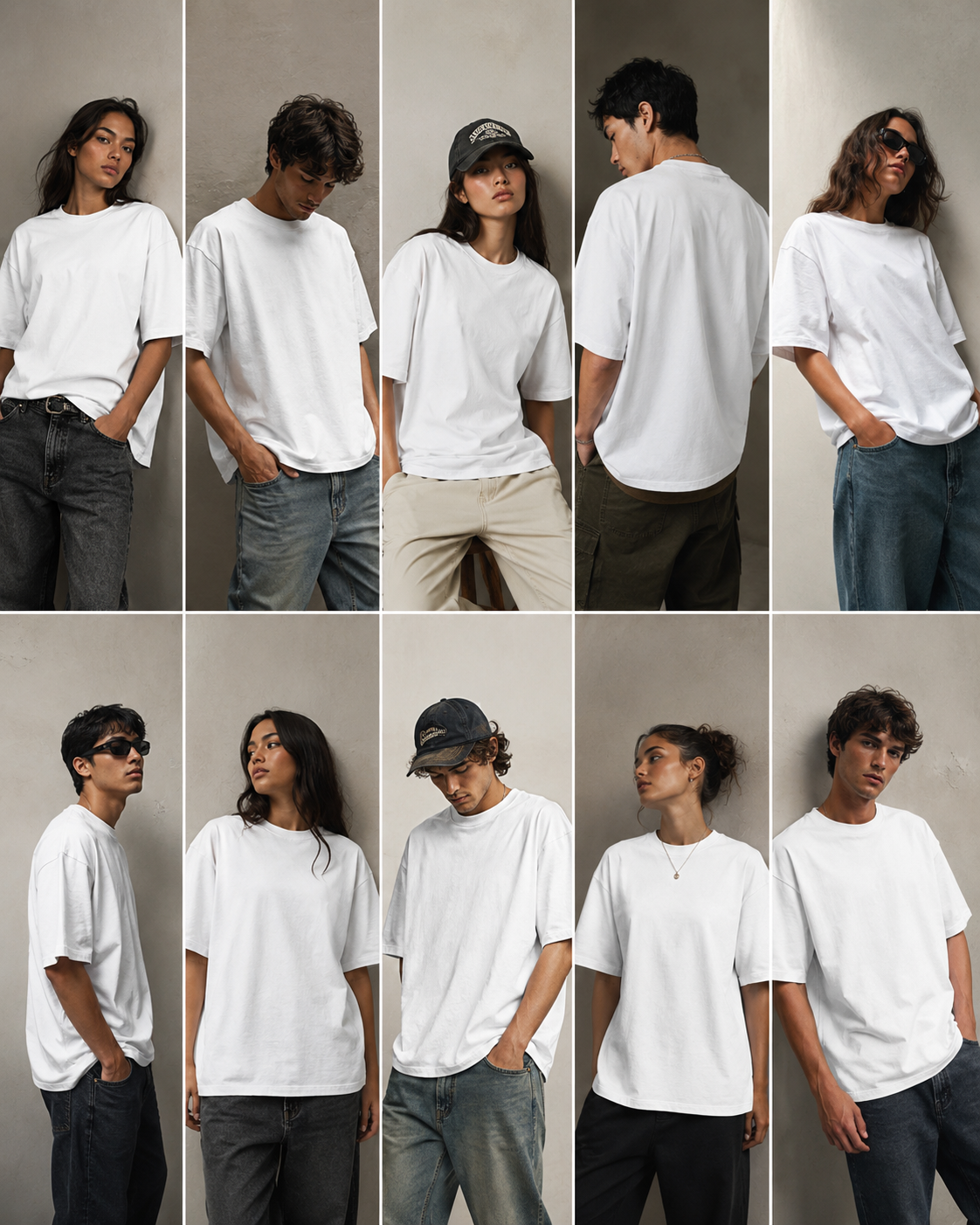 FOUNDATION Oversized Tee (White - Unisex)