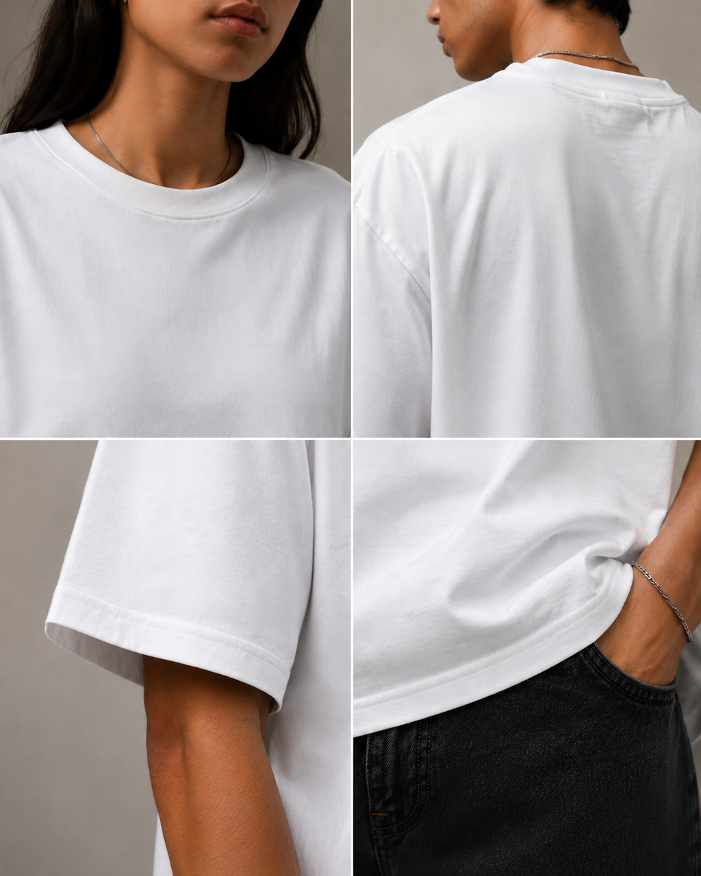 FOUNDATION Oversized Tee (White - Unisex)
