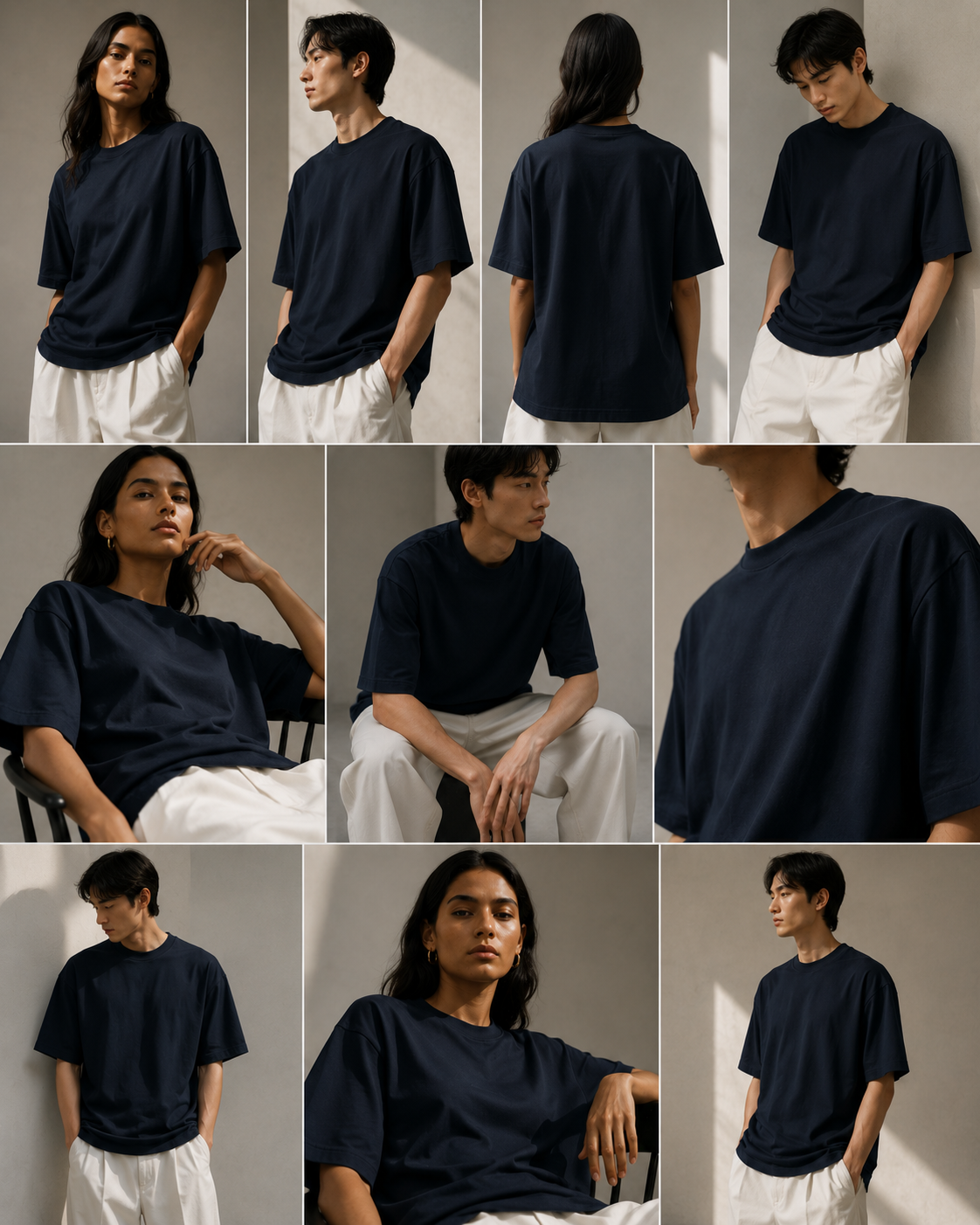 FOUNDATION Oversized Tee (Navy Blue - Unisex)