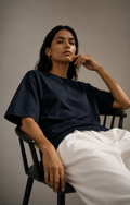 FOUNDATION Oversized Tee (Navy Blue - Unisex)
