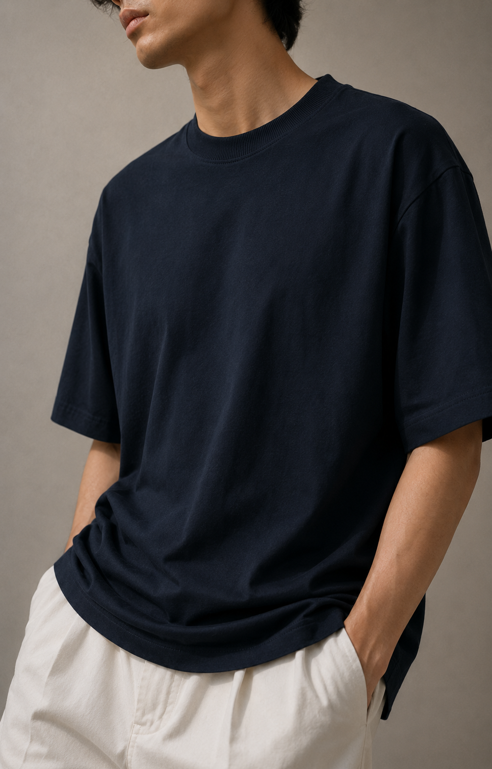FOUNDATION Oversized Tee (Navy Blue - Unisex)