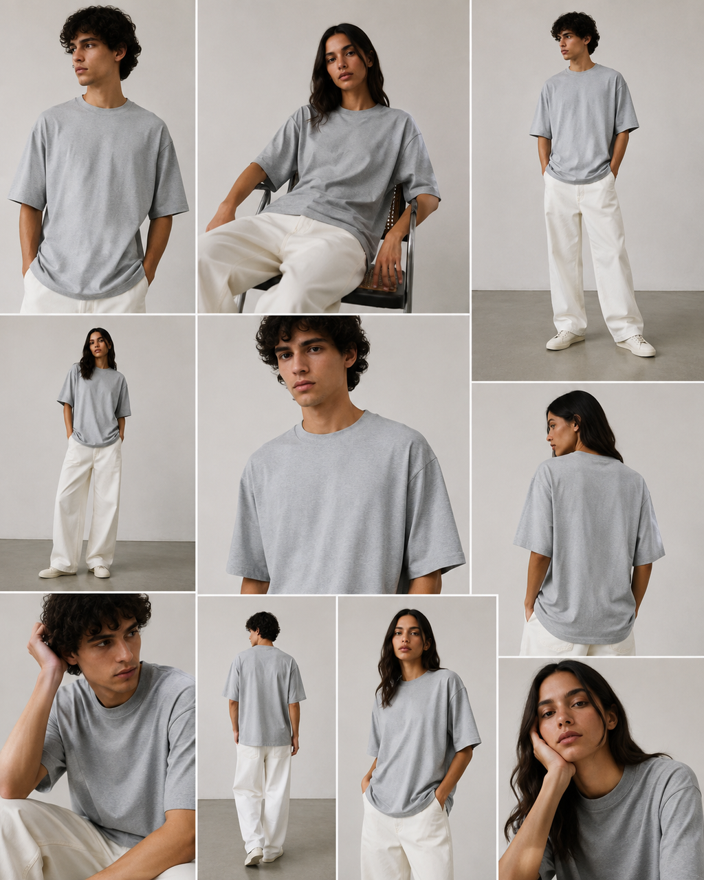 FOUNDATION Oversized Tee (Grey Melange - Unisex)