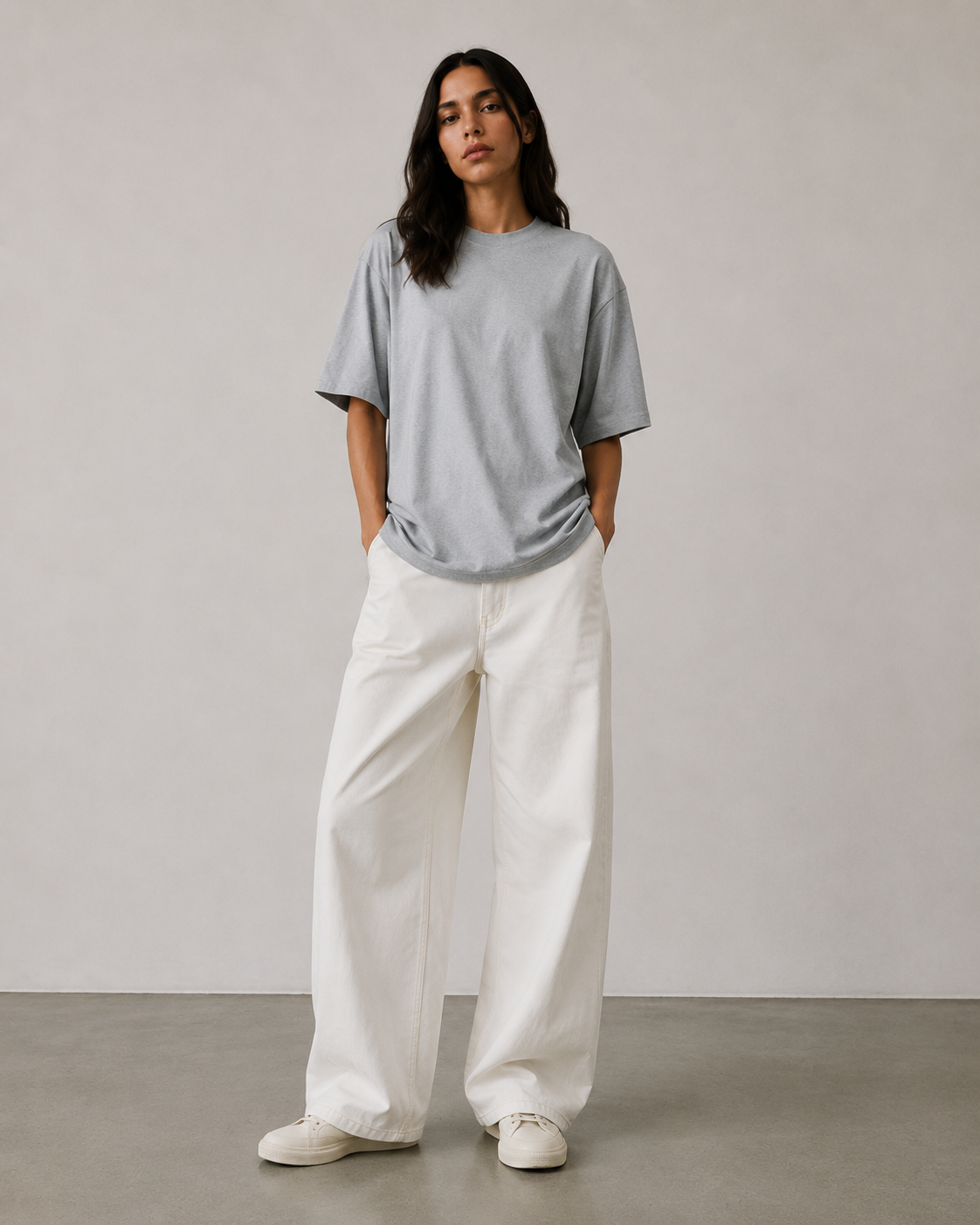 FOUNDATION Oversized Tee (Grey Melange - Unisex)