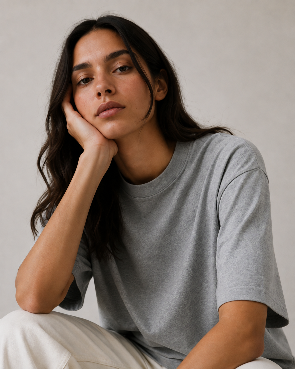 FOUNDATION Oversized Tee (Grey Melange - Unisex)