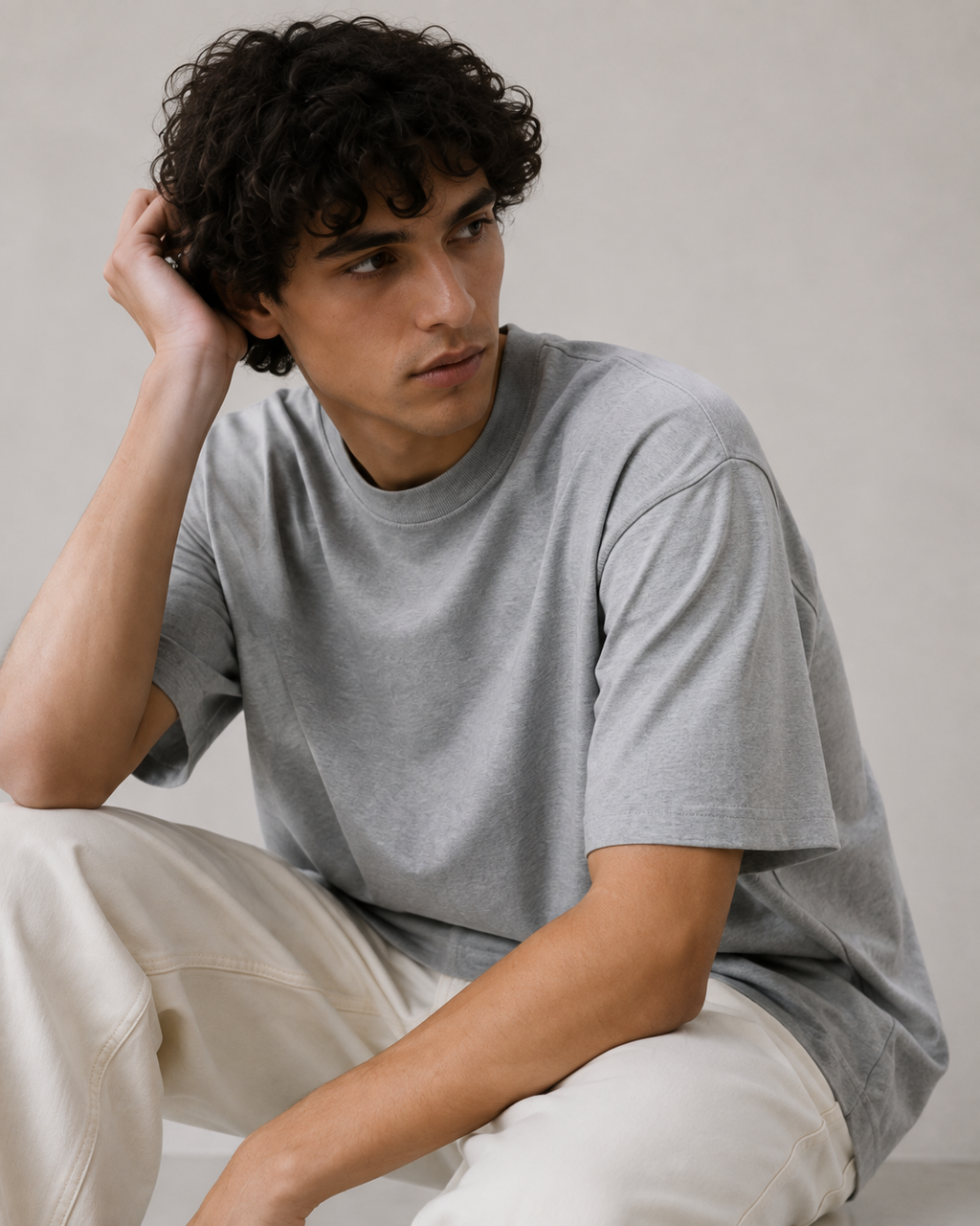 FOUNDATION Oversized Tee (Grey Melange - Unisex)
