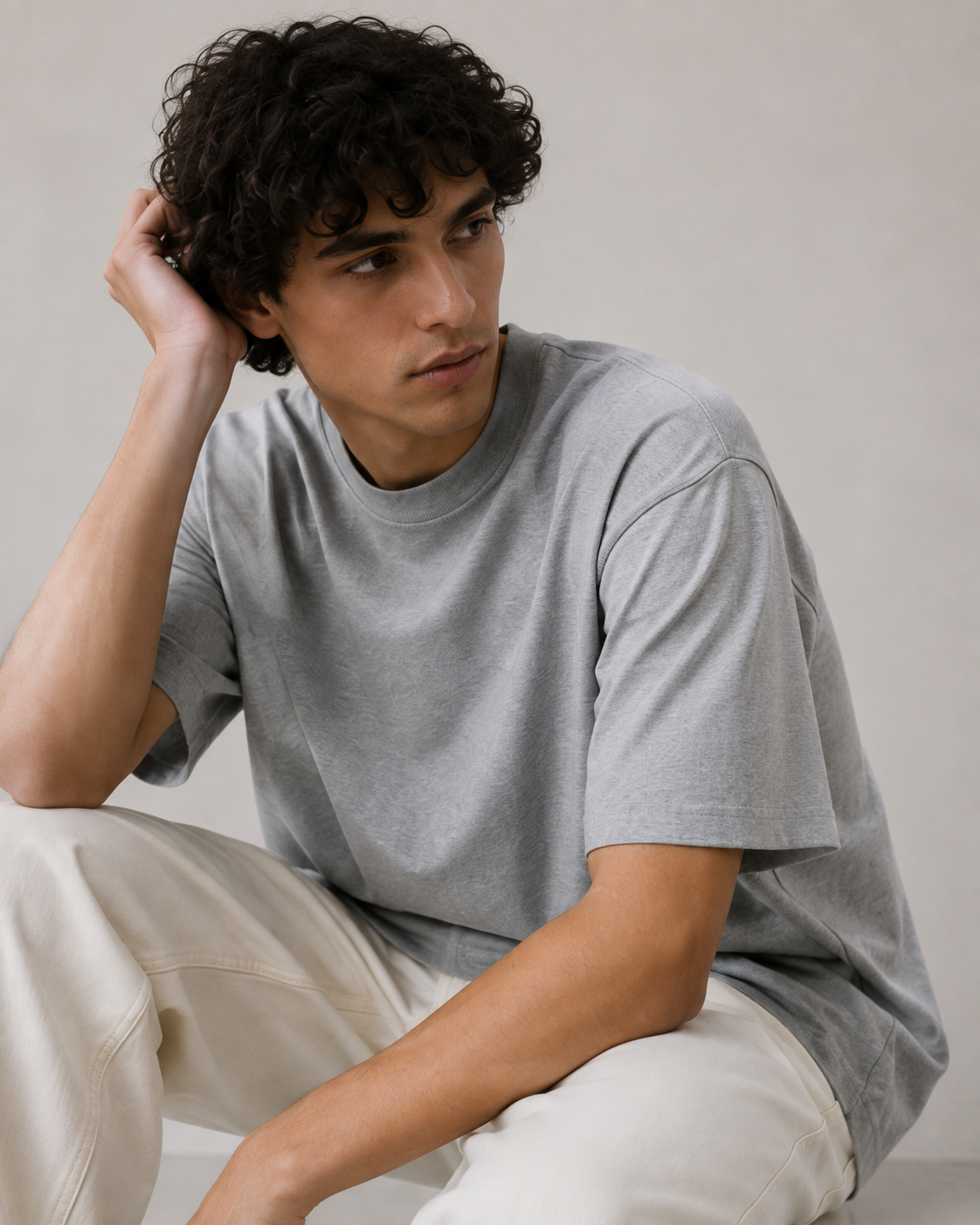 FOUNDATION Oversized Tee (Grey Melange - Unisex)